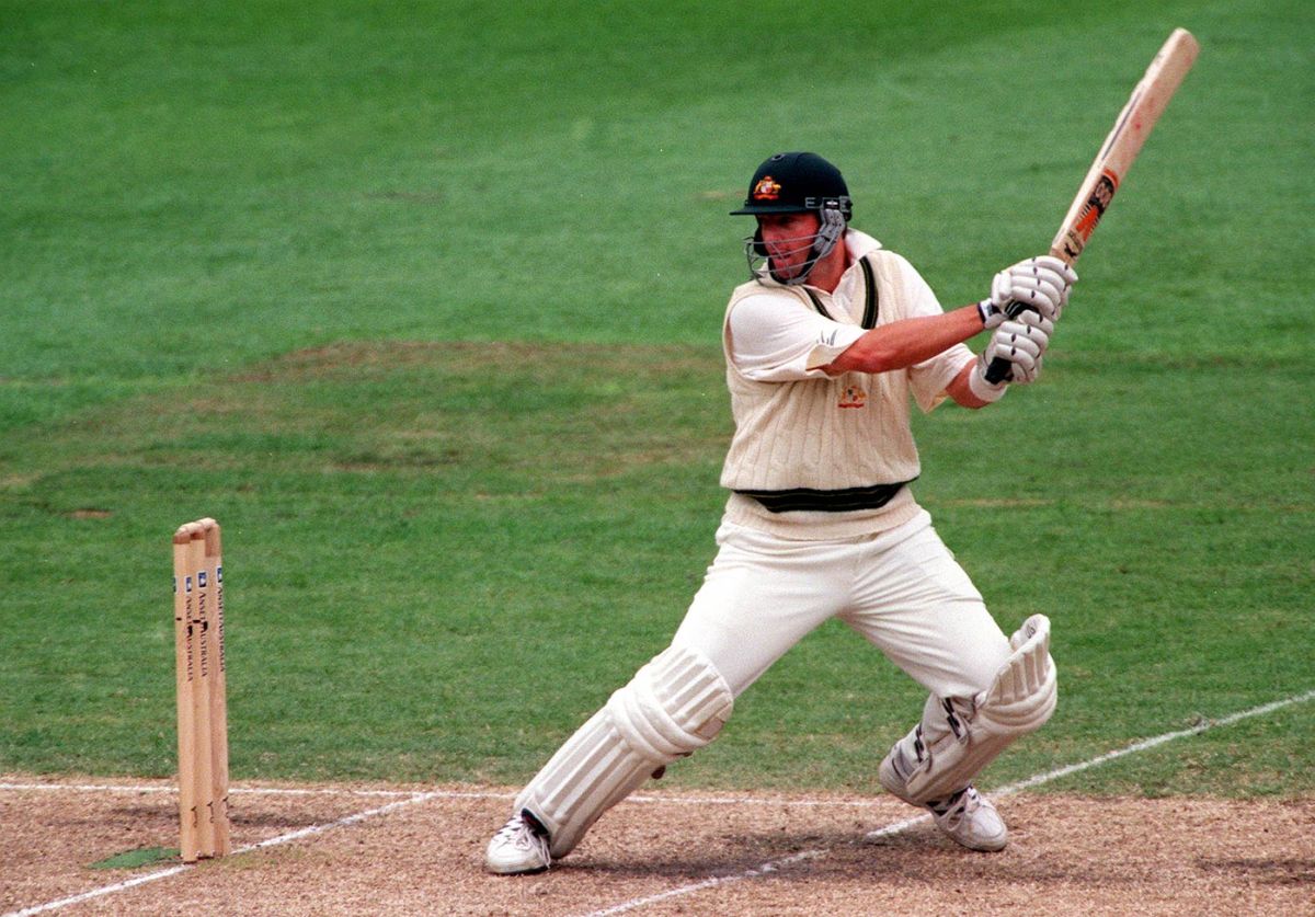 Mark Waugh cuts, Australia v India, second Test, day four, Melbourne, December 29, 1999