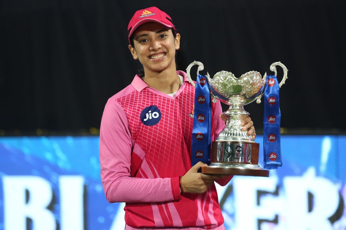 Smriti Mandhana Pose With The 2020 Women's T20 Challenge Trophy ...