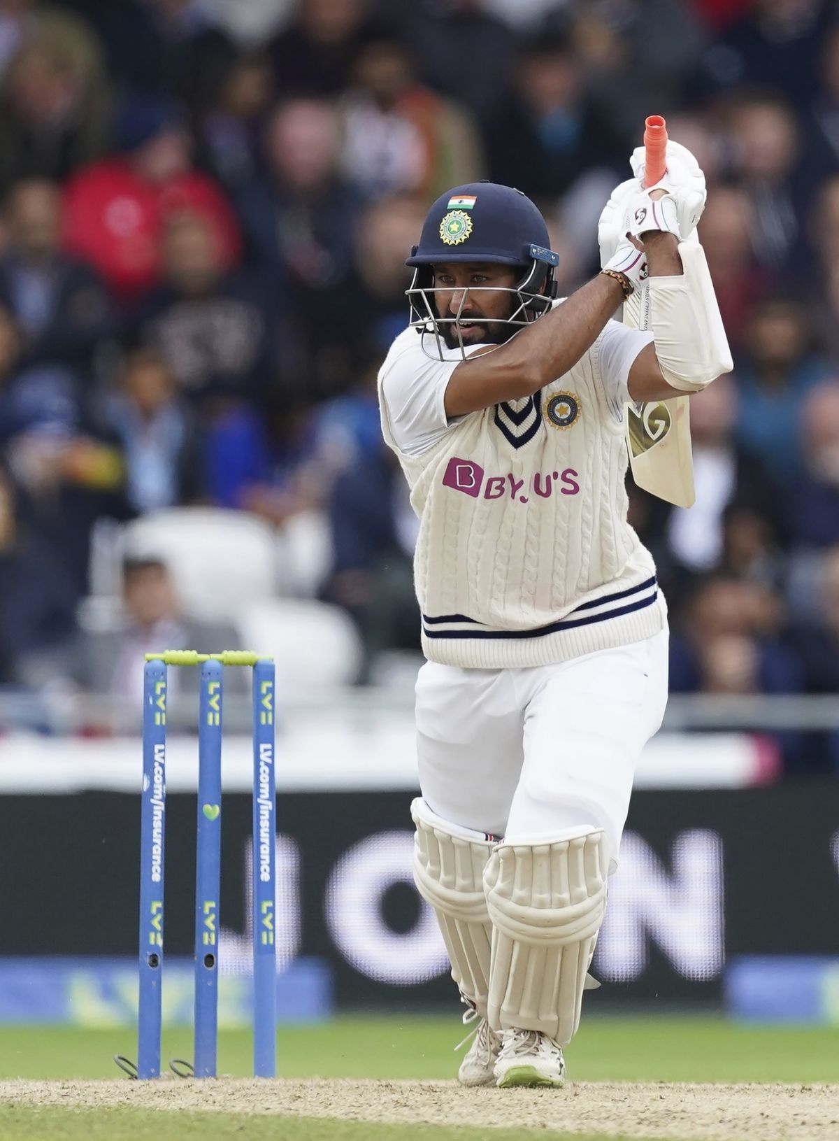 Cheteshwar Pujara plays a drive | ESPNcricinfo.com