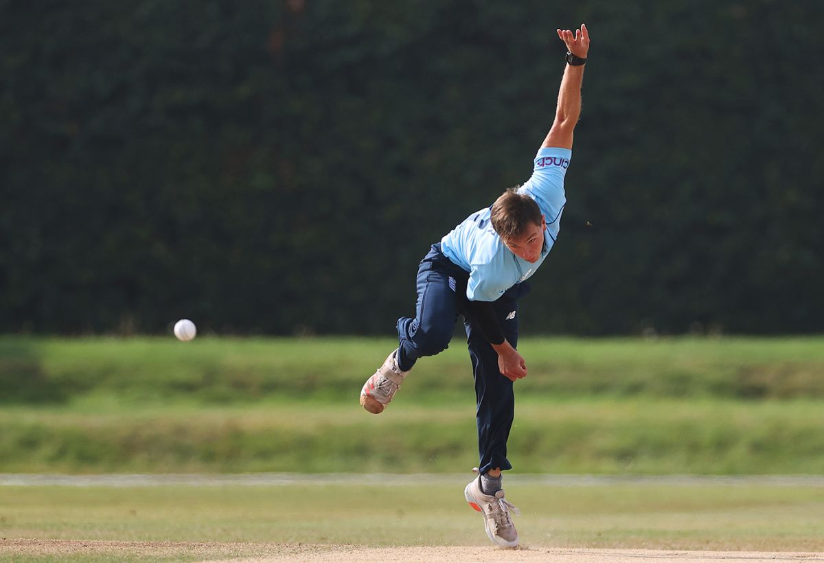 Sonny Baker lets fly, England Young Lions vs West Indies Under-19s, 2nd Youth ODI, Beckenham, September 6, 2021
