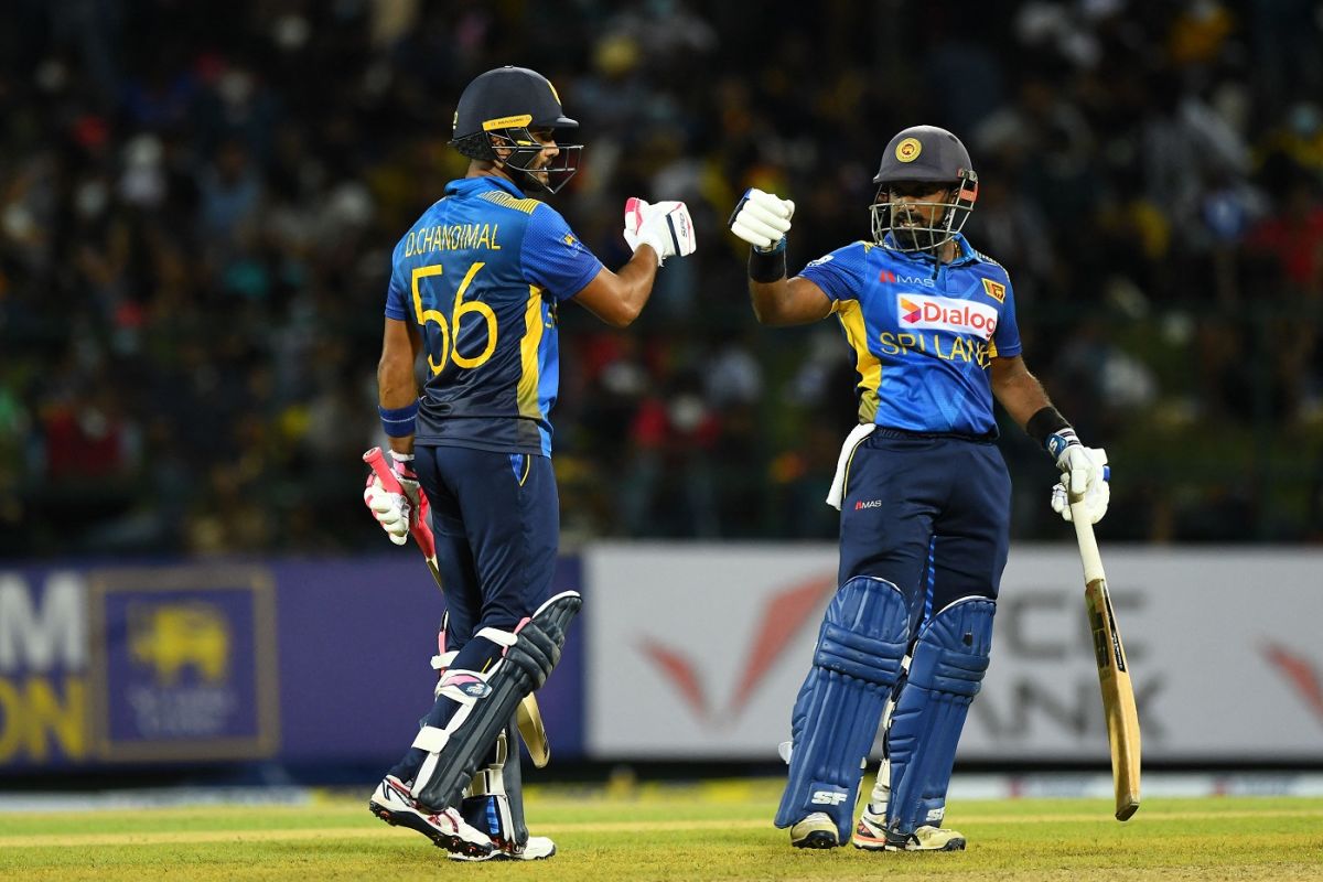 Dinesh Chandimal and Charith Asalanka put up a century partnership, Sri Lanka vs Zimbabwe, 1st ODI, Pallekele, January 16, 2022