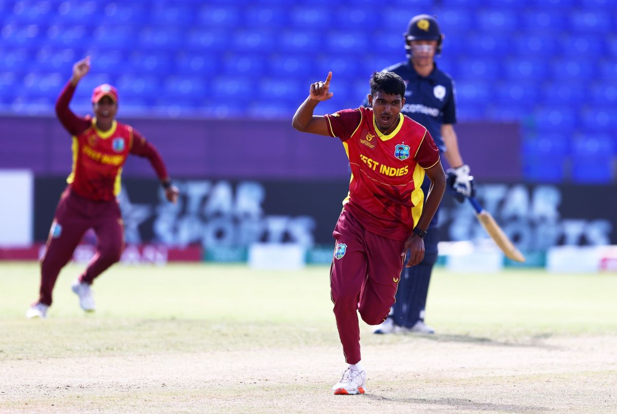 West Indies fast bowler Shiva Sankar rattled Scotland, ICC Under-19 World Cup, January 17, 2022