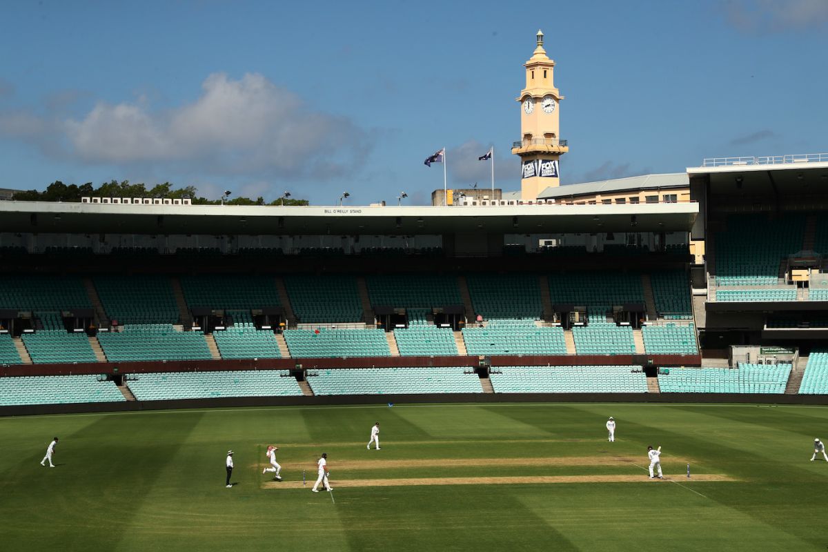 A view of the first-day's action at the SCG, New South Wales vs Tasmania, Sheffield Shield 2021-22, 1st day, Sydney, February 18, 2022