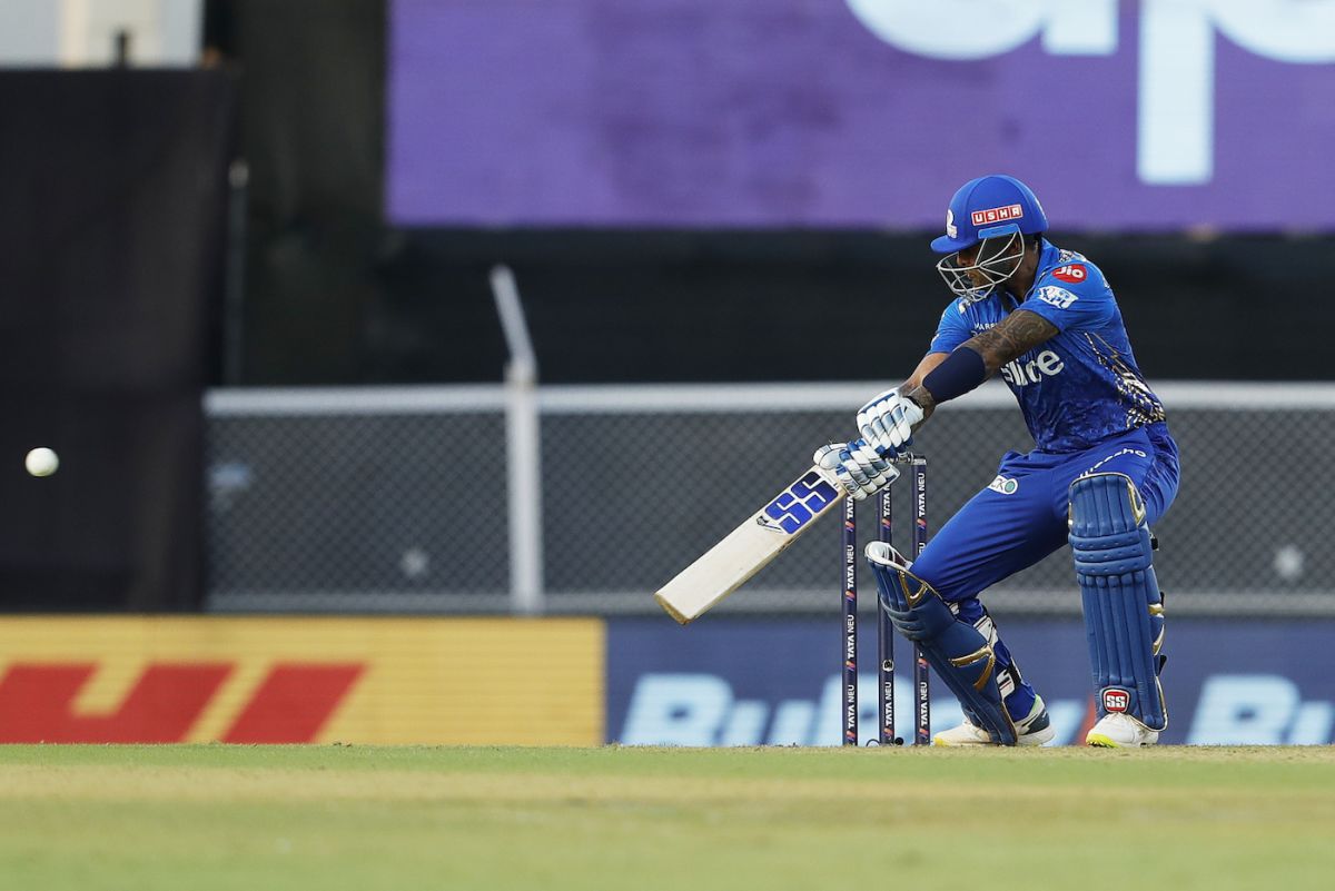 Suryakumar Yadav walked in at a tricky time and controlled the middle overs for Mumbai, Lucknow Super Giants vs Mumbai Indians, IPL 2022, Brabourne Stadium, Mumbai, April 16, 2022