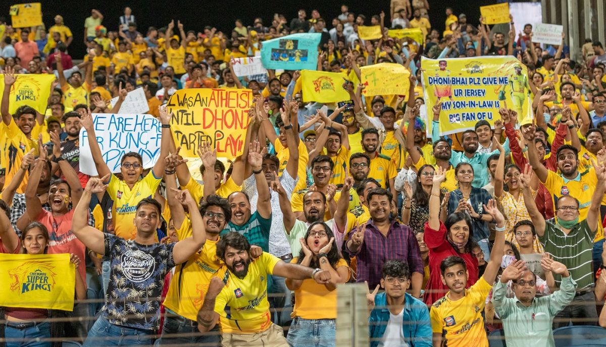 Chennai Super Kings fans thronged to the Pune stadium, Gujarat Titans vs Chennai Super Kings, IPL 2022, Pune, April 17, 2022