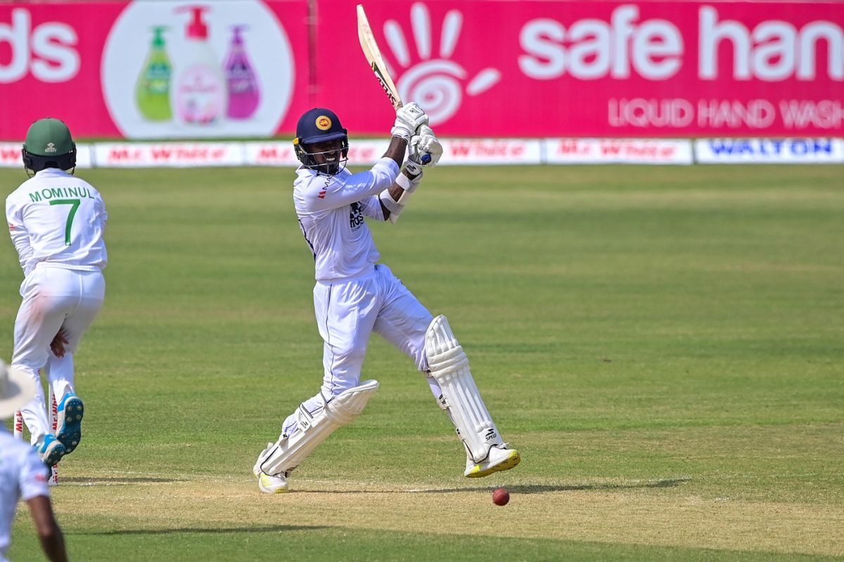 Vishwa Fernando shared a crucial stand with Angelo Mathews for the ninth wicket, Bangladesh vs Sri Lanka, 1st Test, Chattogram, 2nd day, May 16, 2022