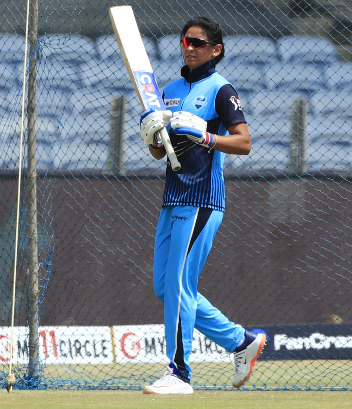 Harmanpreet Kaur warms up ahead of her team's second match, Supernovas vs Velocity, Women's T20 Challenge 2022, Pune, May 24, 2022