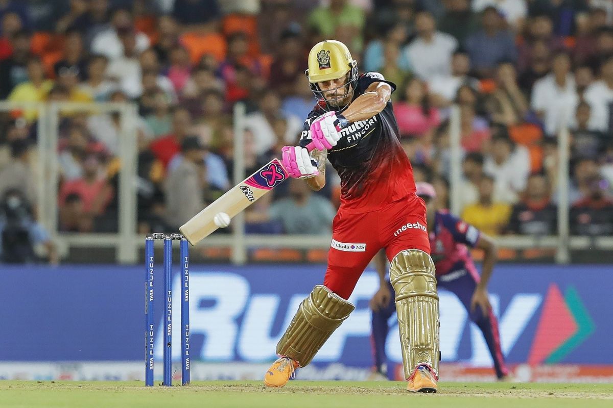 Faf du Plessis failed to get going and was dismissed for 25 off 27 balls, Rajasthan Royals vs Royal Challengers Bangalore, IPL 2022 Qualifier 2, Ahmedabad, May 27, 2022
