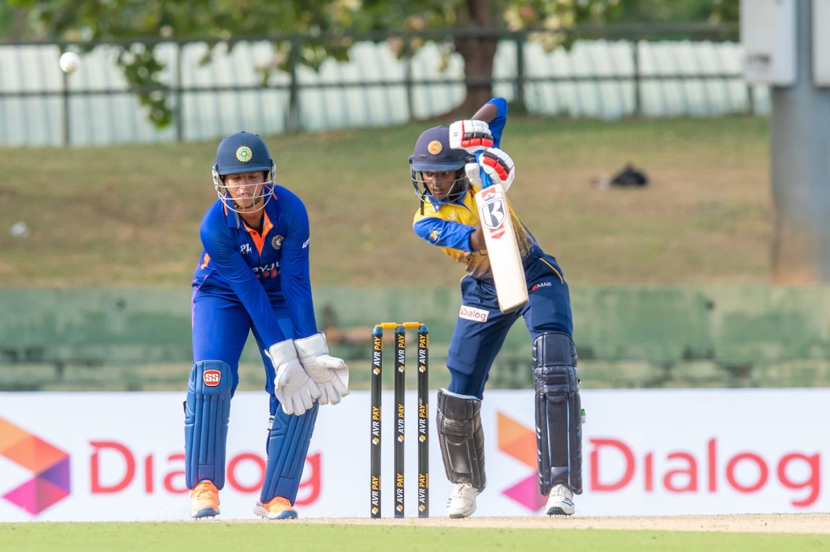 Kavisha Dilhari anchored Sri Lanka's innings, Sri Lanka vs India, 1st women's T20I, Dambulla, June 23, 2022