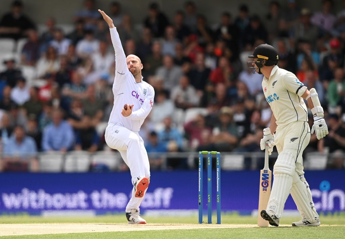 Jack Leach shared the new ball for England