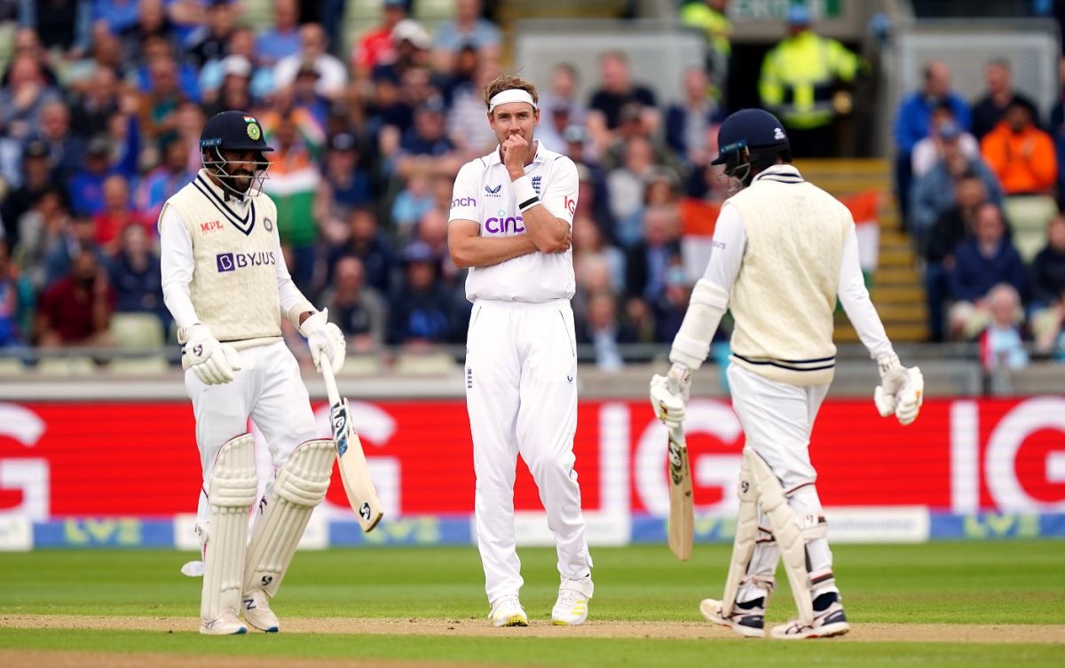 Stuart Broad is speechless after being taken for 35 in an over, courtesy Jasprit Bumrah, England vs India, 5th Test, Birmingham, 2nd day, July 2, 2022
