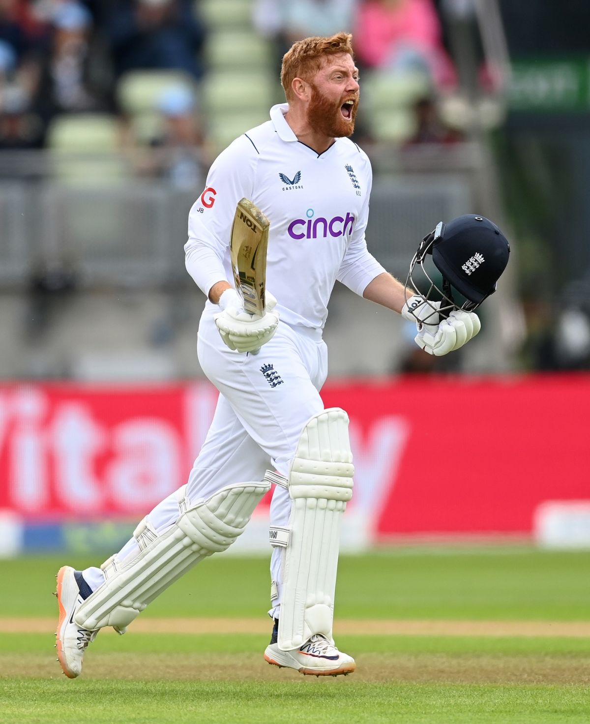 Jonny Bairstow is all pumped up after scoring his century, England vs India, 5th Test, Birmingham, 3rd Day, July 3, 2022

