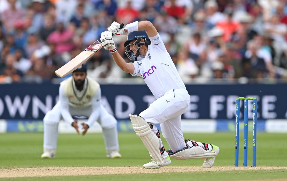 Joe Root had a job to do after a few quick wickets, which he got down to in collaboration with Jonny Bairstow, England vs India, 5th Test, Birmingham, 4th day, July 4, 2022