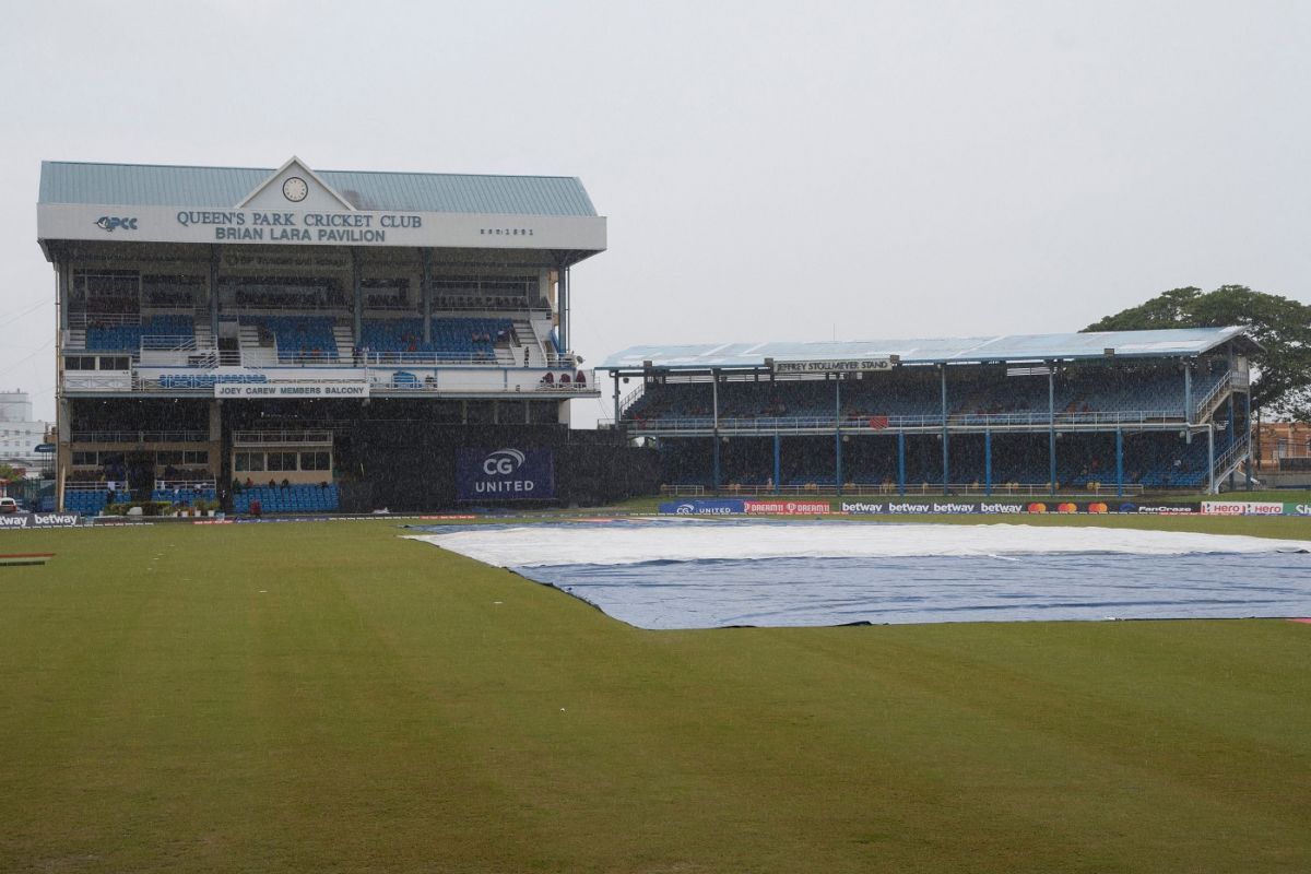 Rain came pelting down in Port of Spain with play delayed, West Indies vs India, 3rd ODI, Port of Spain, July 27, 2022
