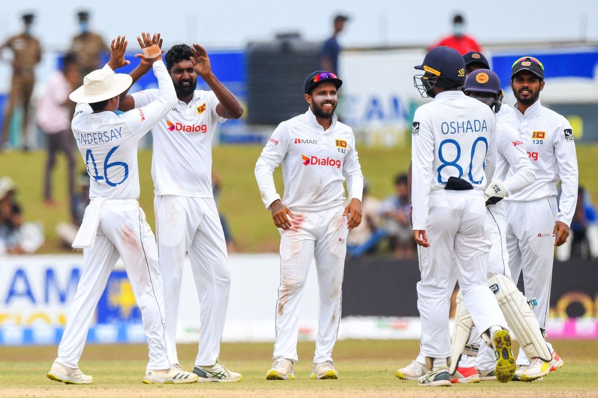 Prabath Jayasuriya picked up a five-for, Sri Lanka vs Pakistan, 2nd Test, Galle, 5th day, July 28, 2022