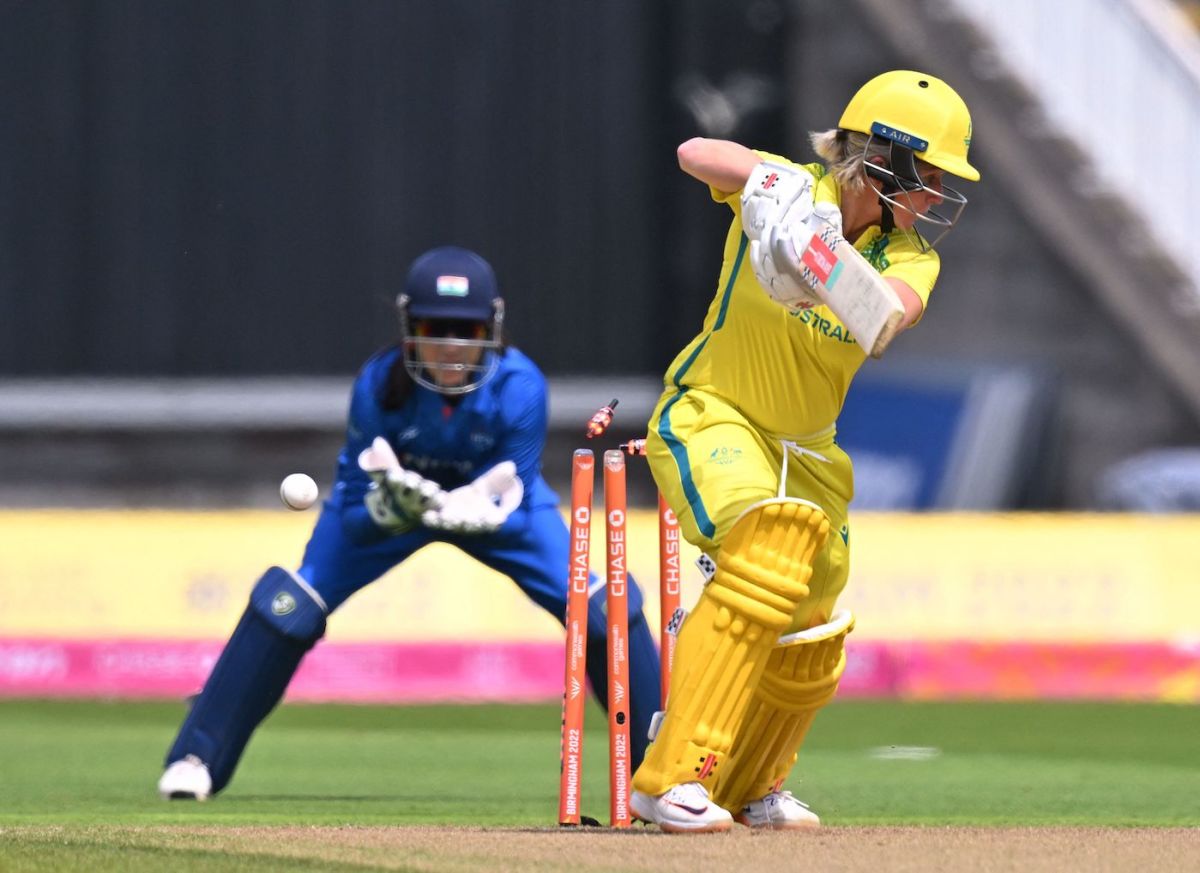 Beth Mooney chopped on early on, Australia vs India, Commonwealth Games, Birmingham, July 29, 2022