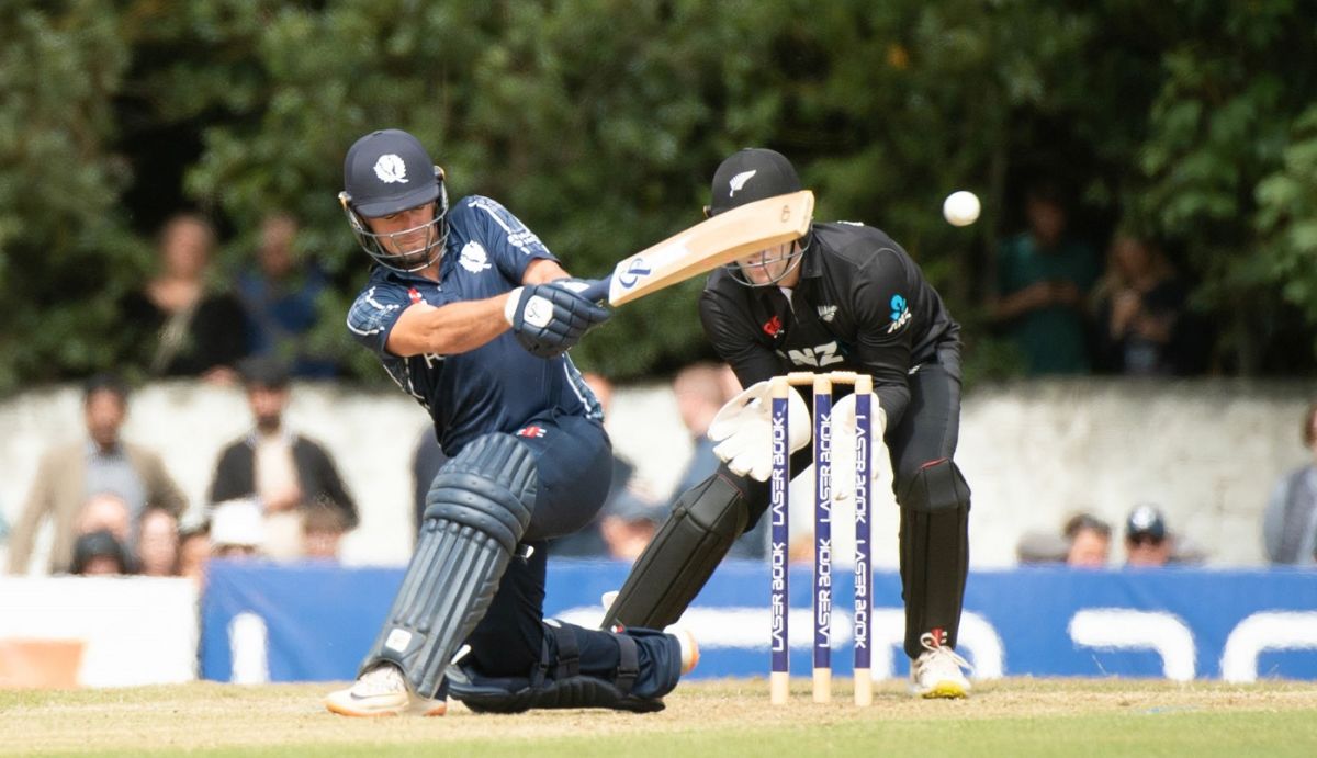 Michael Leask scored a rapid 85 off just 55 balls, Scotland vs New Zealand, Only ODI, Edinburgh, July 31, 2022