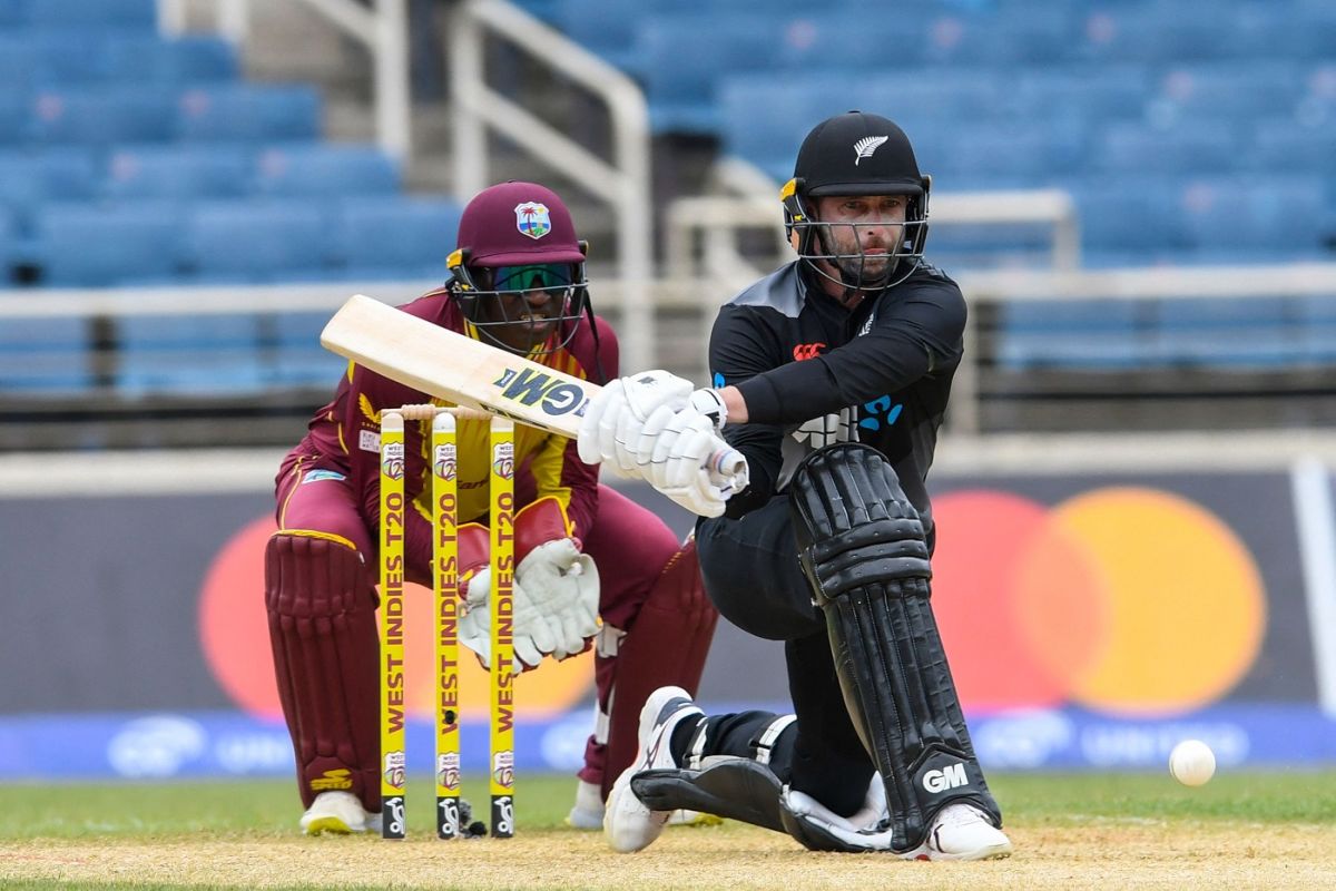 Devon Conway, back in the team after a break, scored a quickfire 43 off 29 balls, West Indies v New Zealand, 1st T20I, Kingston, August 10, 2022