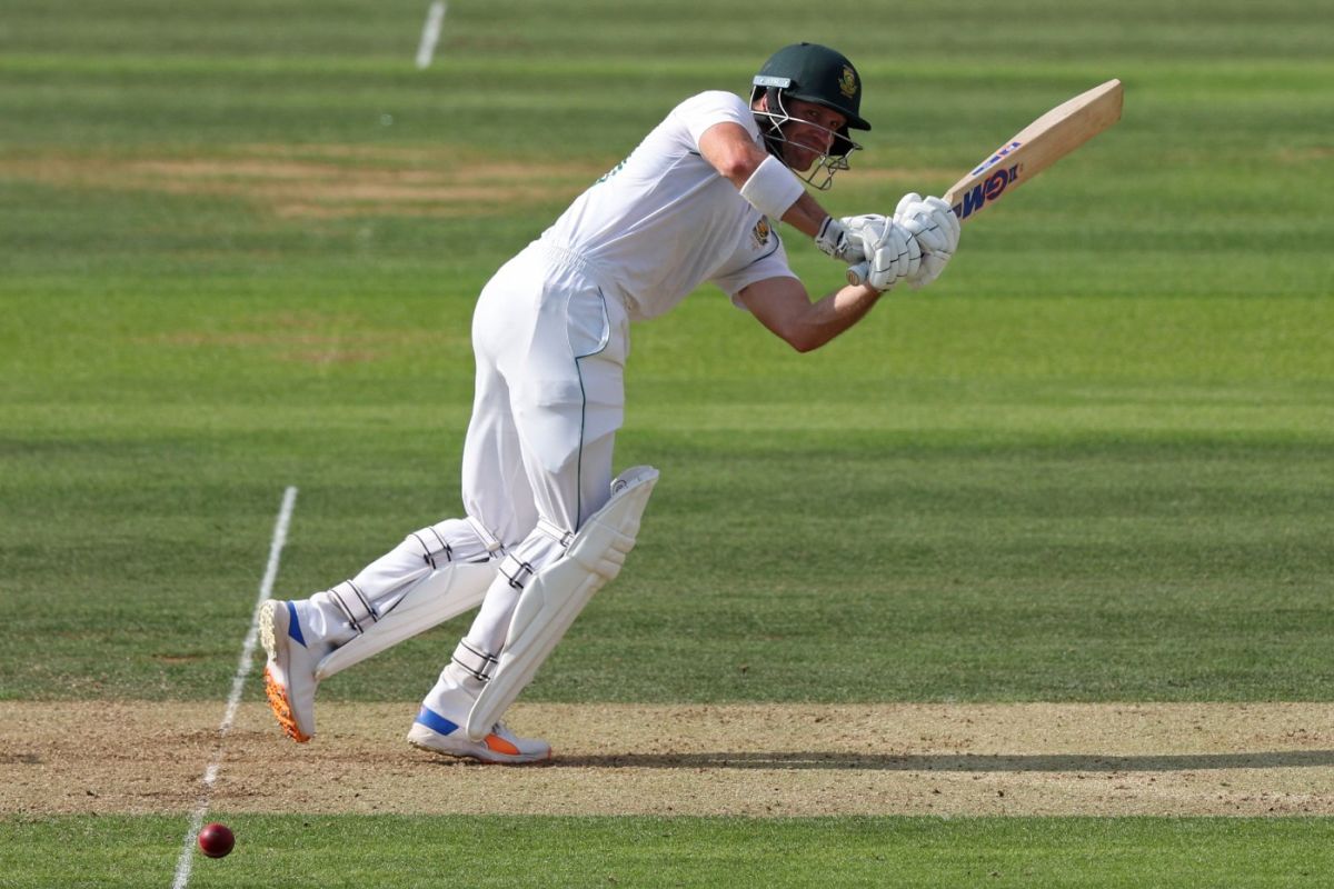 Sarel Erwee clips through the leg side during his first innings, England vs South Africa, 1st LV= Insurance Test, Lord's, day 2, August 18, 2022