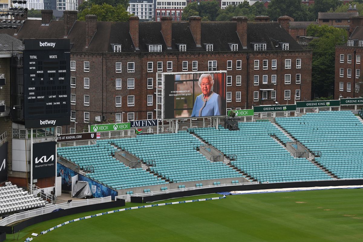 The second day's play was cancelled following the death of the Queen, England vs South Africa, 3rd Test, Kia Oval, 2nd day, September 9, 2022