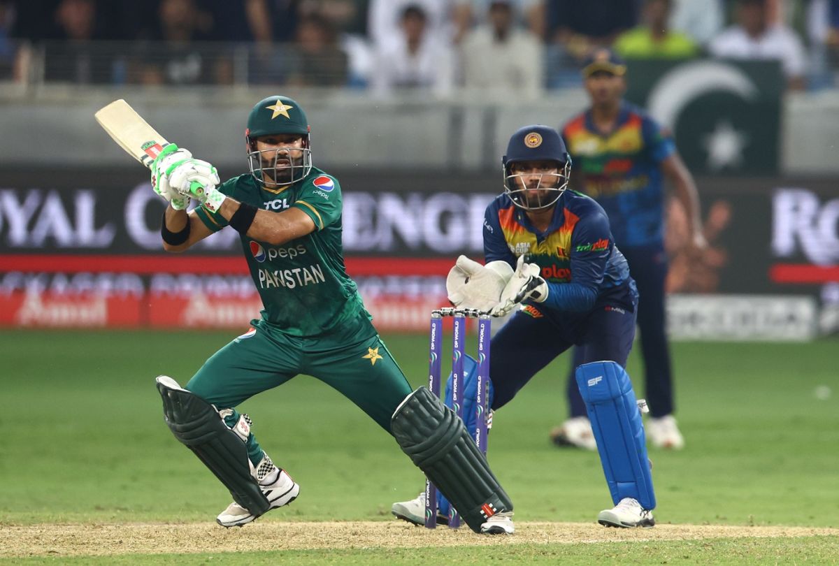 Mohammad Rizwan works one on the leg side, Sri Lanka vs Pakistan, Asia Cup final, Dubai, September 11, 2022