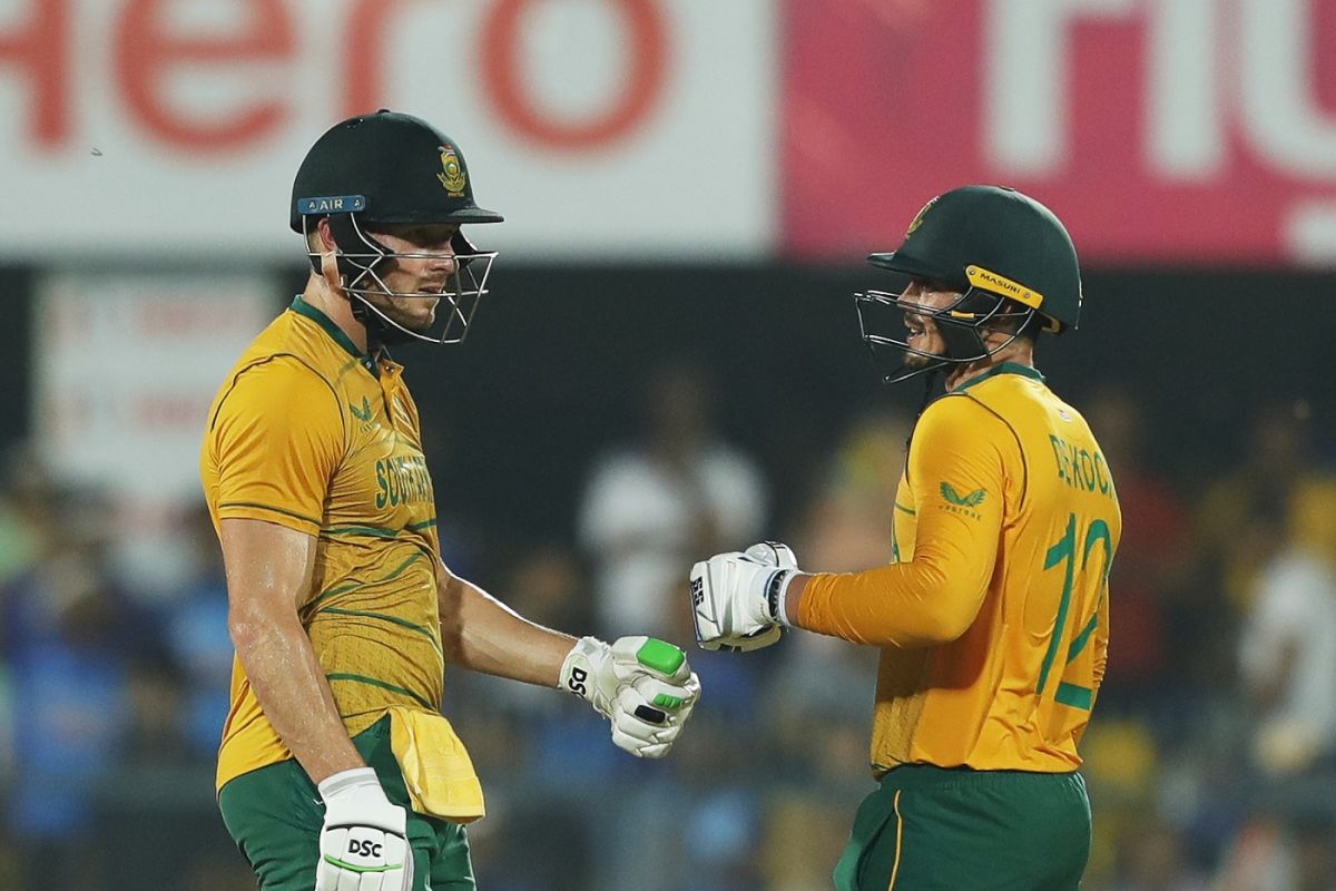 David Miller and Quinton de Kock put on an unbroken 174-run partnership, India vs South Africa, 2nd T20I, Guwahati, October 2, 2022