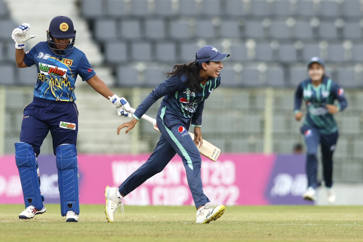 Omaima Sohail picked up her first international five-for, Pakistan vs Sri Lanka, Women's Asia Cup, Sylhet, October 11, 2022