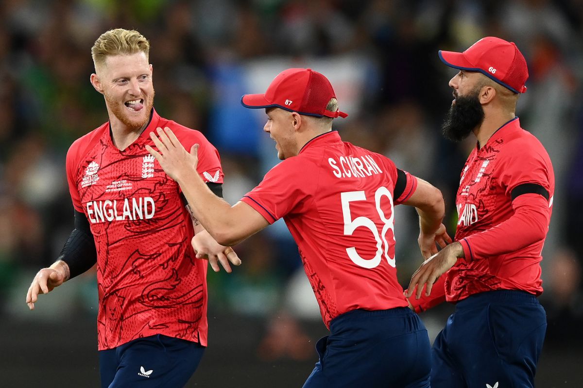 Ben Stokes is a pleased bowler after snagging Iftikhar Ahmed, England vs Pakistan, Men's T20 World Cup 2022, final, November 13, 2022