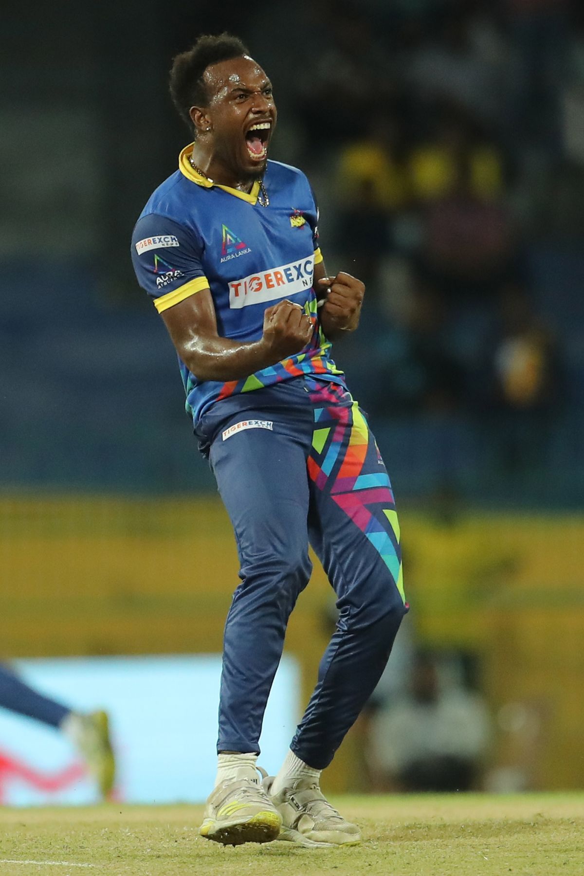 Matthew Forde picked up 4 for 11 in addition to scoring a fifty, Dambulla Aura vs Galle Gladiators, Lanka Premier League, Colombo, December 19, 2022