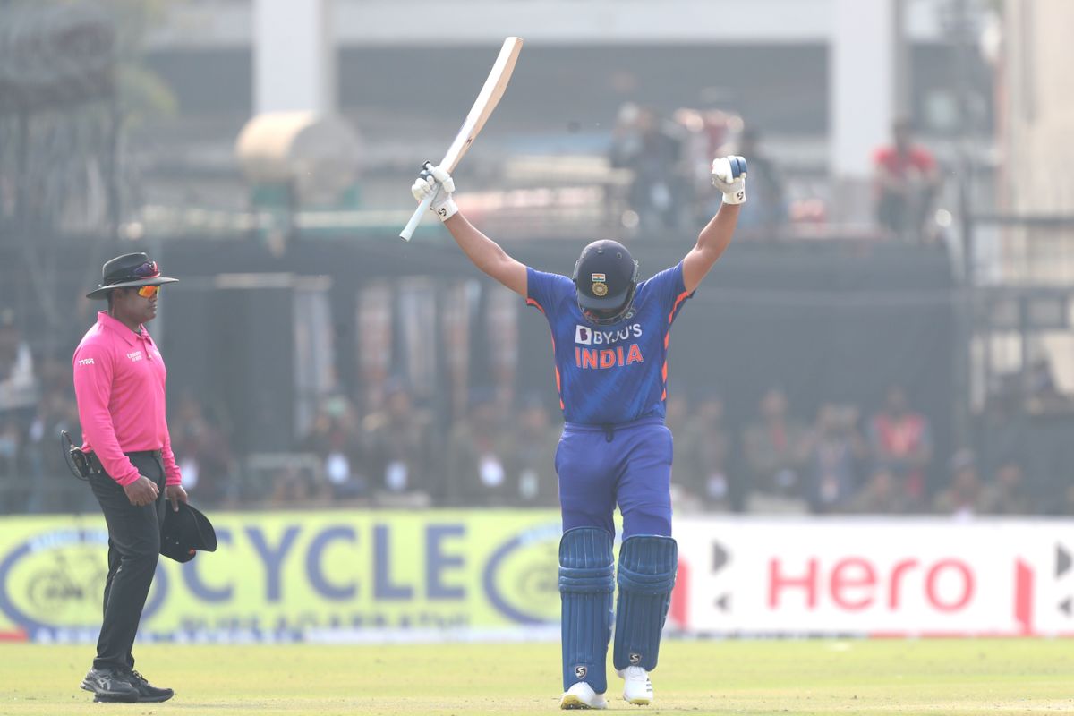 Rohit Sharma Celebrates An Odi Hundred After Three Years Espncricinfo Com