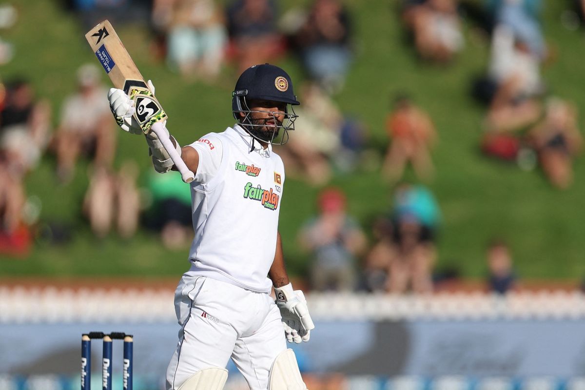 Dimuth Karunaratne brought up his second fifty of the match, New Zealand vs Sri Lanka, 2nd Test, 3rd day, Wellington, March 19, 2023