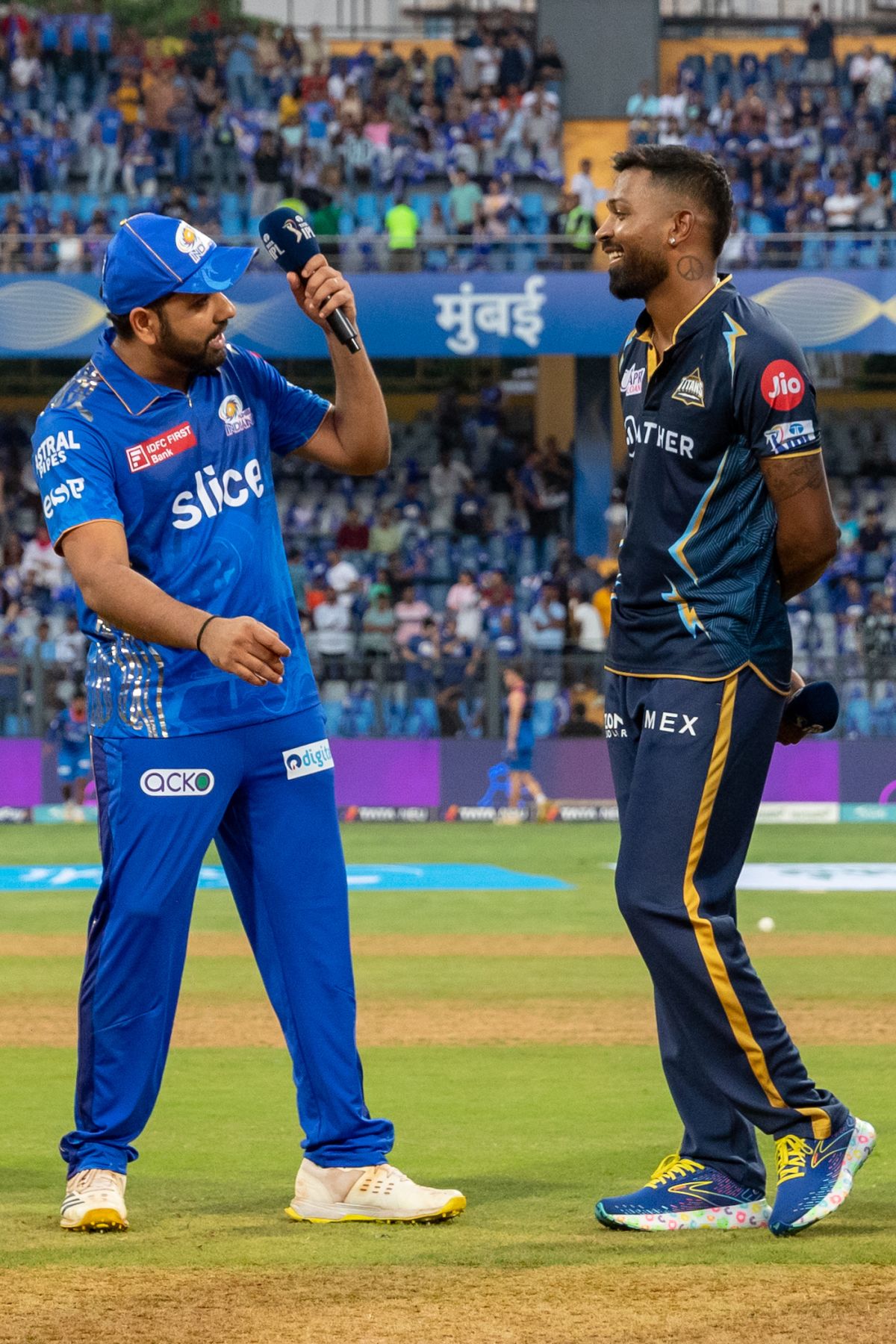 An Animated Rohit Sharma And Hardik Pandya Catch Up At The Toss ...