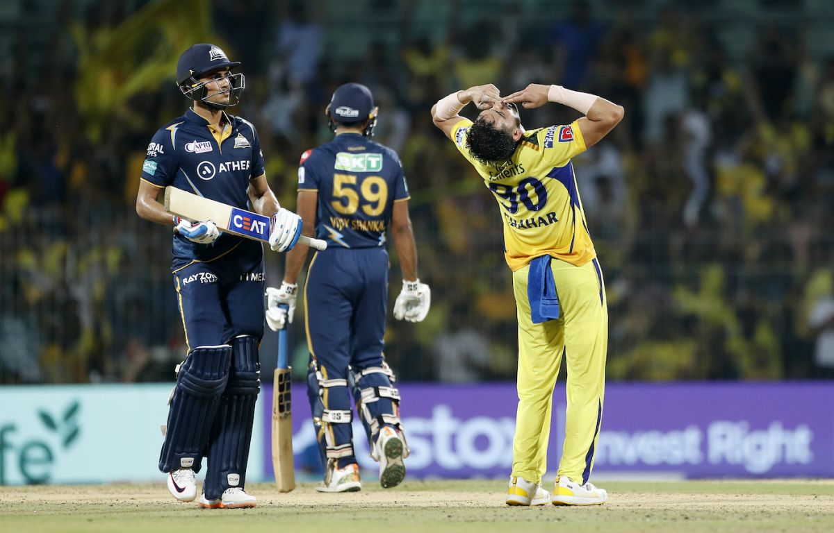 Deepak Chahar is elated as Shubman Gill realises he has to go, Gujarat Titans vs Chennai Super Kings, Qualifier 1, IPL 2023, May 23, 2023