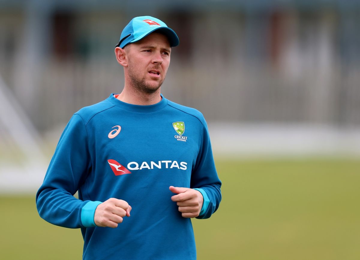 Australia Fast Bowler Josh Hazlewood At A Training Session Espncricinfo Com