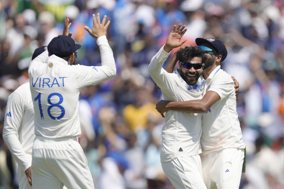 Ravindra Jadeja celebrates Cameron Green's wicket, Australia vs India, WTC final, Day 4, London, June 10, 2023