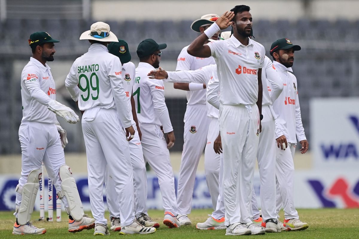 Ebadot Hossain celebrates the wicket of Nasir Jamal, Bangladesh vs Afghanistan, Only Test, Mirpur, 4th day, June 17, 2023