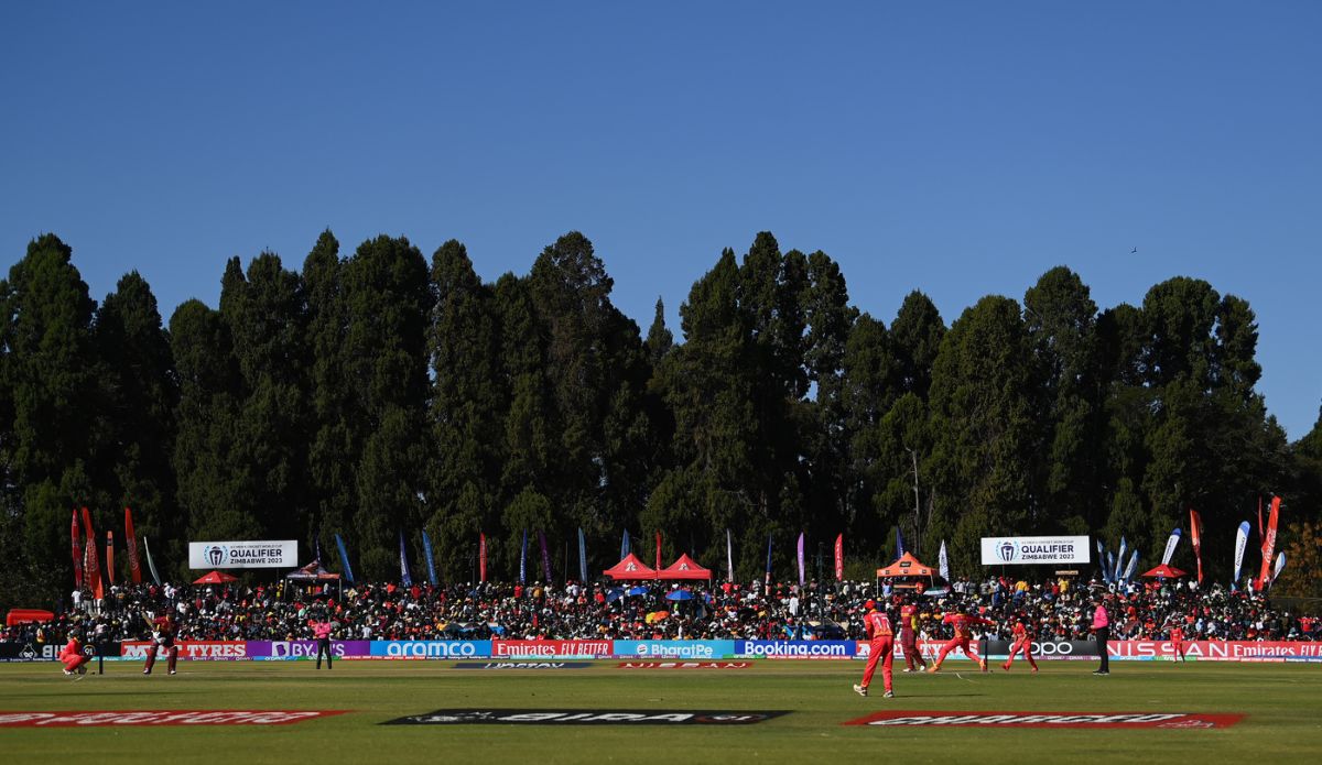 A Zimbabwe flag flies high at Harare Sports Club