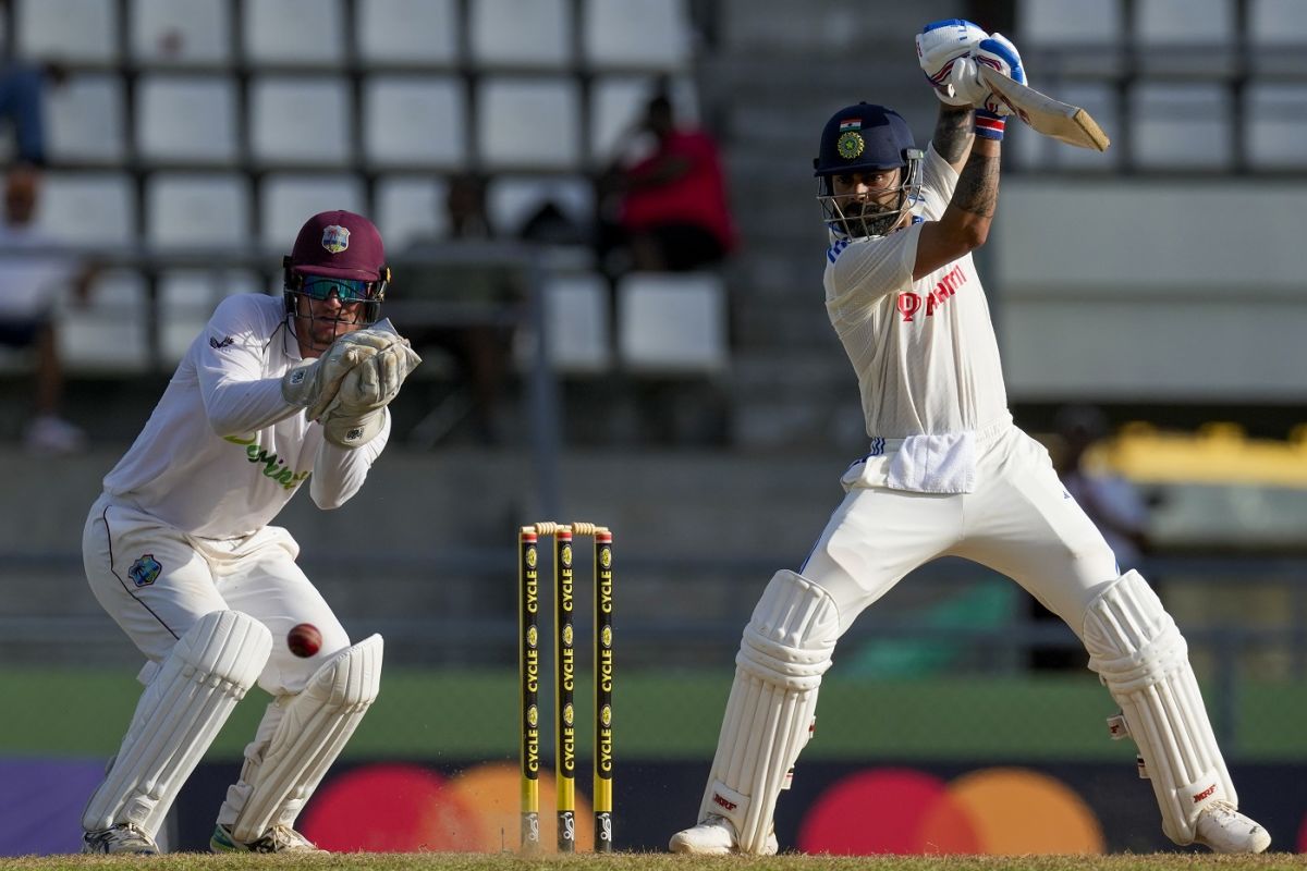 Virat Kohli cuts one away, West Indies vs India, 1st Test, Dominica, 2nd day, July 13, 2023
