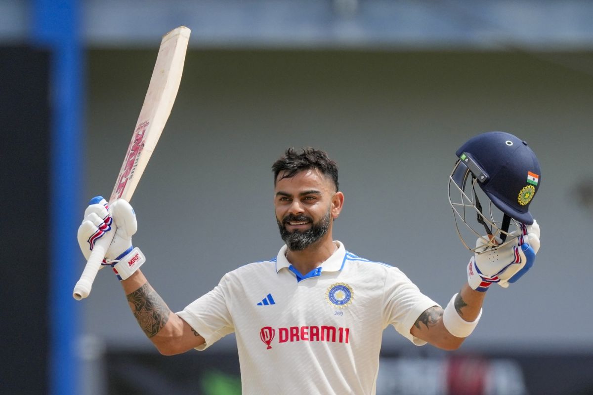 Virat Kohli marked his 500th international game with his 76th international century, West Indies vs India, 2nd Test, 2nd day, Port-of-Spain, July 20, 2023