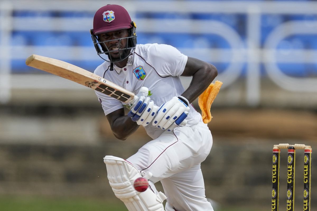 Jermaine Blackwood was a picture of patience in the second session, West Indies vs India, 2nd Test, Trinidad, 3rd day, July 22, 2023