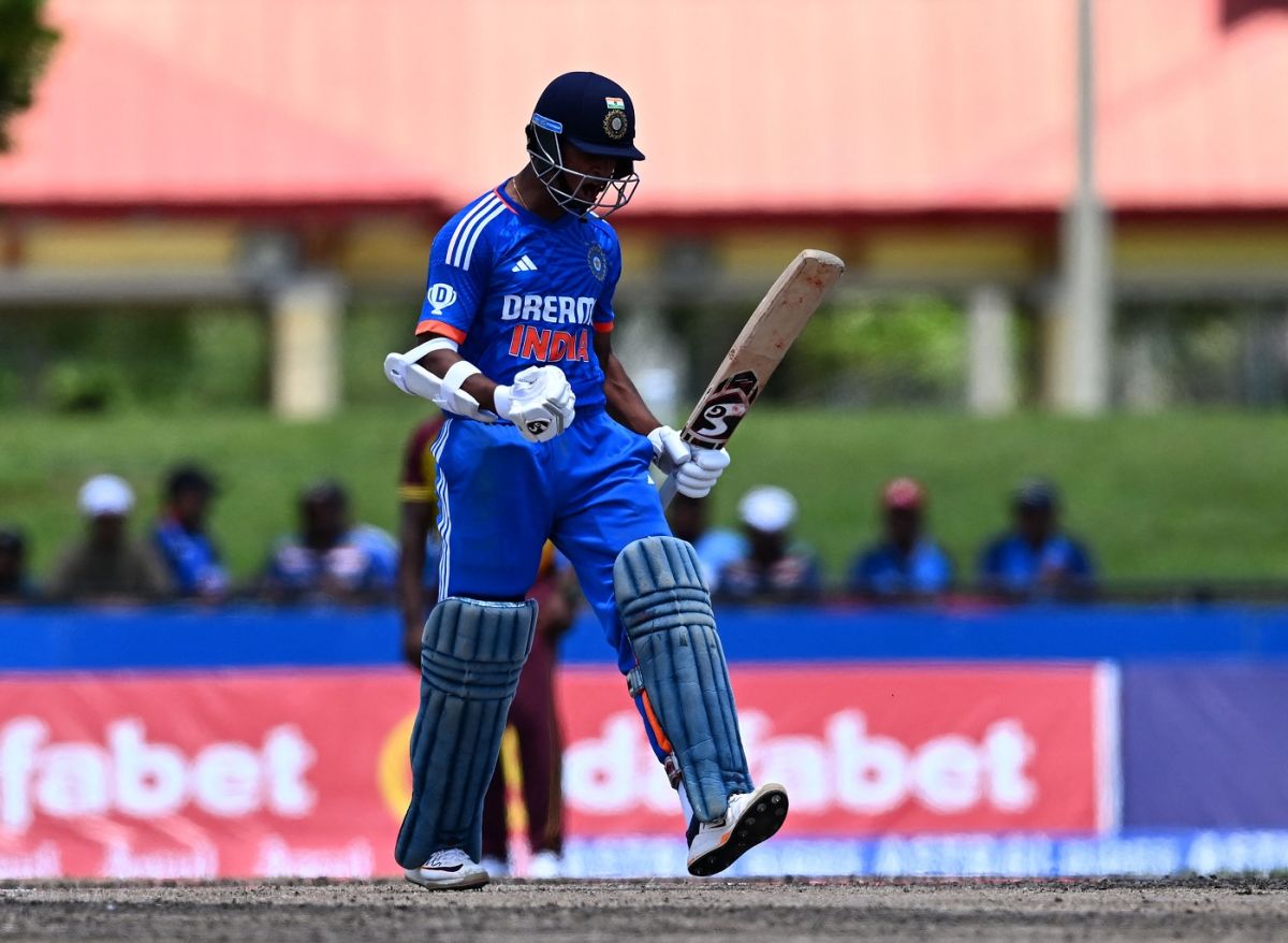 Yashasvi Jaiswal exults after scoring a half-century, West Indies vs India, 4th T20I, Lauderhill, August 12, 2023