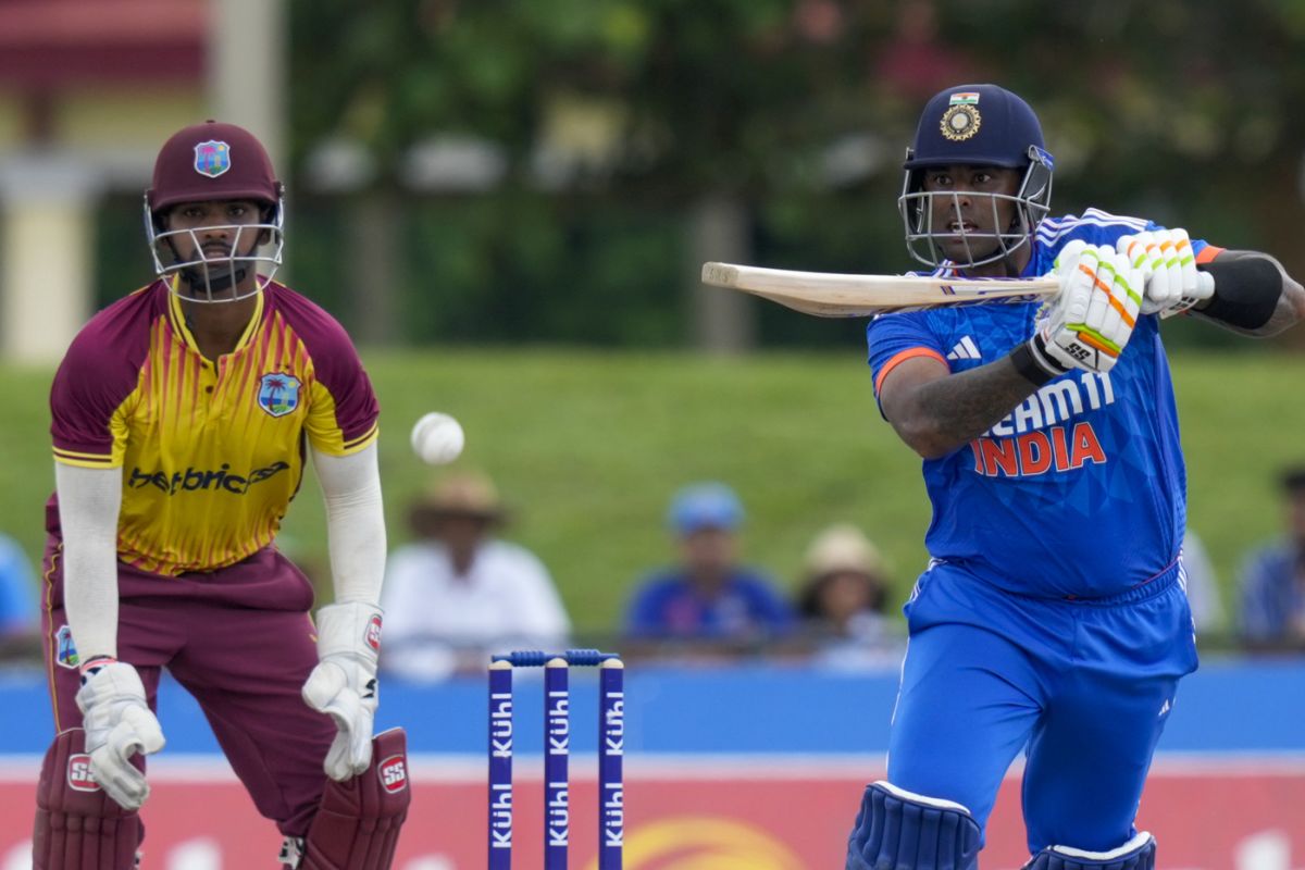 Suryakumar Yadav made his way to 50 off 38 balls, West Indies vs India, 5th men's T20I, Lauderhill, August 13, 2023