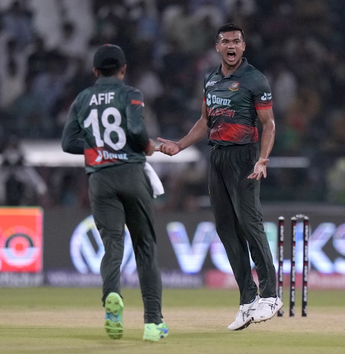 Taskin Ahmed celebrates a wicket, Afghanistan vs Bangladesh, Group B, Asia Cup, Lahore, September 3, 2023