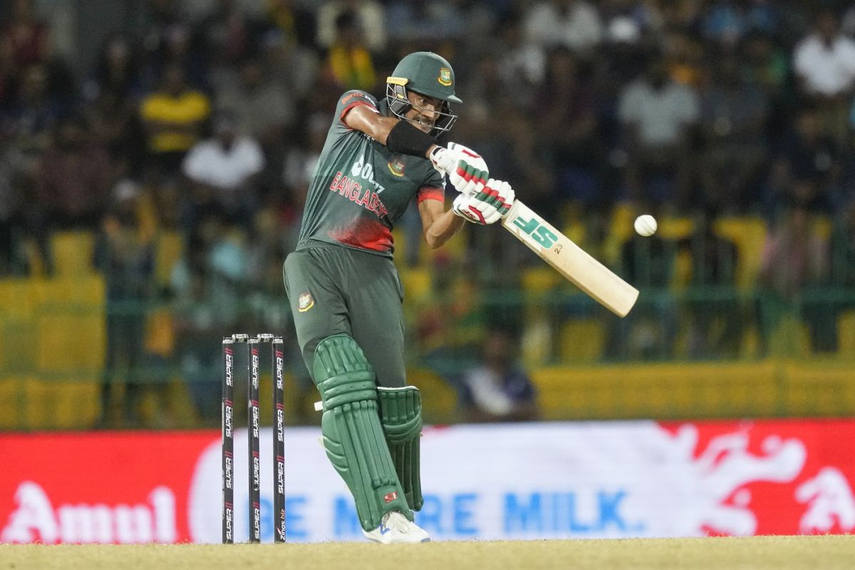 Mohammad Naim drives on the up, Sri Lanka vs Bangladesh, Asia Cup, Super Fours, Colombo, September 9, 2023