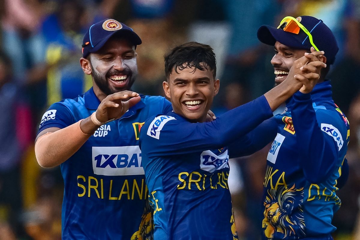 Dunith Wellalage struck in each of his first three overs, India vs Sri Lanka, Asia Cup Super Four, Colombo, September 12, 2023