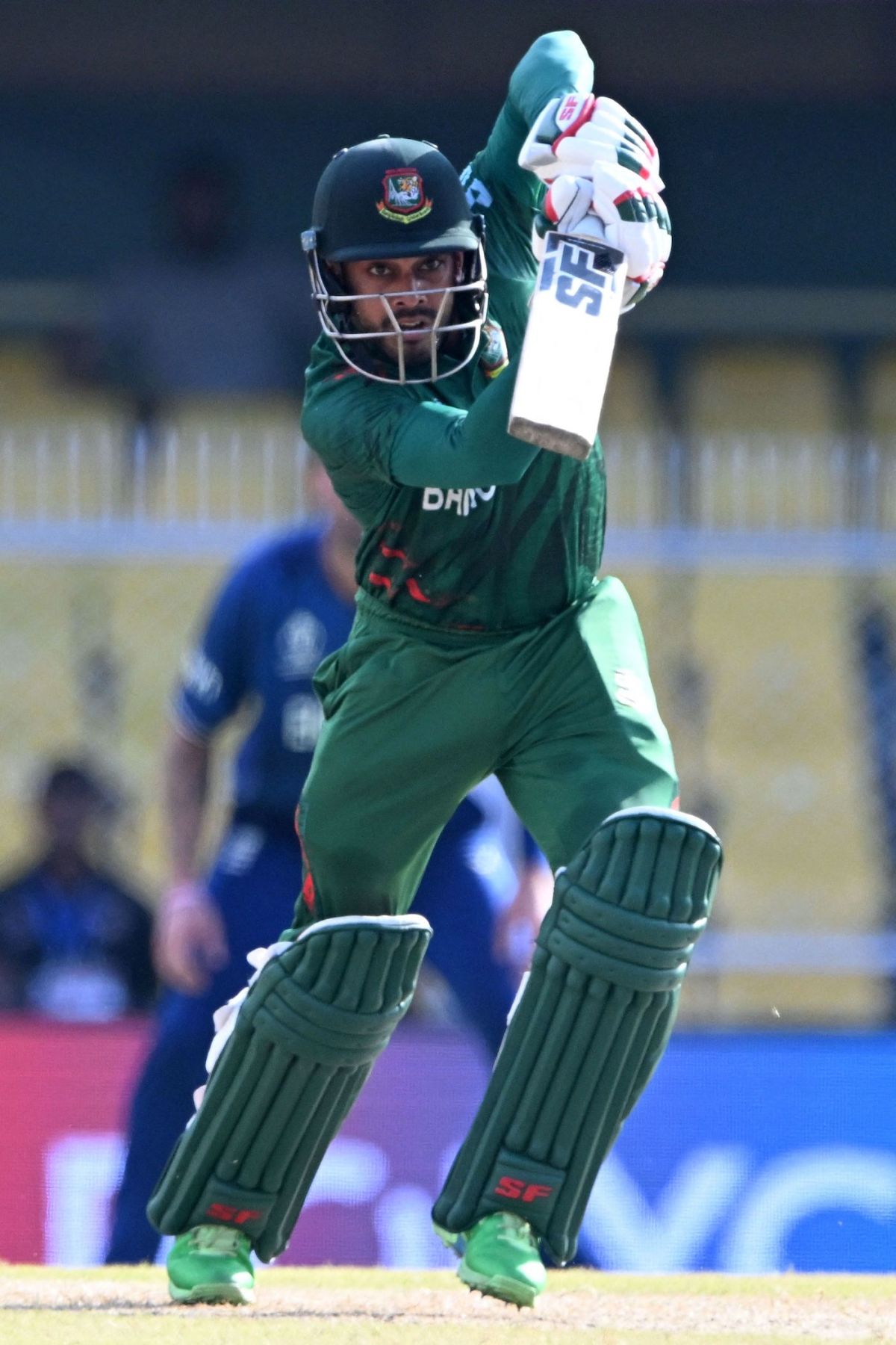 Mehidy Hasan Miraz controlled the Bangladesh innings through the middle overs, Bangladesh vs England, World Cup warm-up, Guwahati, October 2,, 2023
