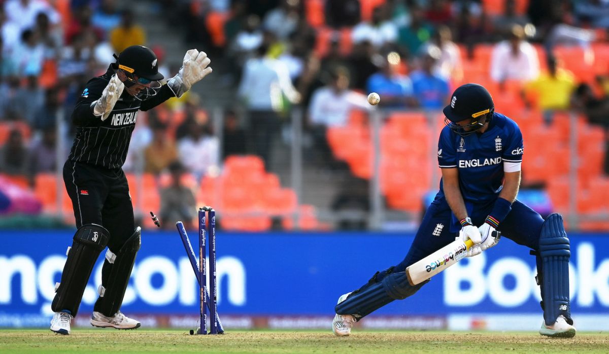 Joe Root became Glenn Phillips' second victim, England vs New Zealand, World Cup, Ahmedabad, October 5, 2023