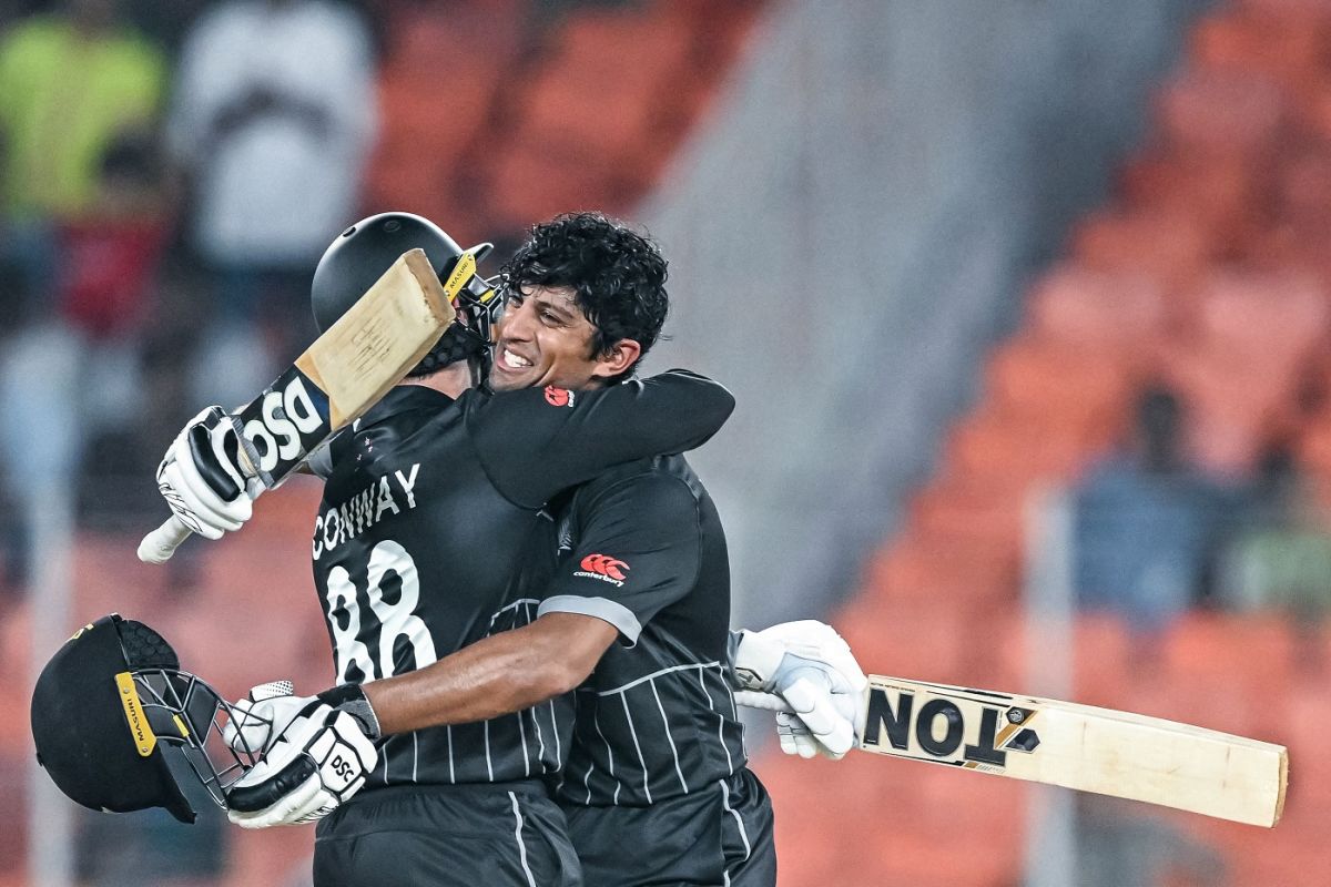 Rachin Ravindra and Devon Conway brought up a match-winning partnership, England vs New Zealand, Men's ODI World Cup 2023, Ahmedabad, October 5, 2023