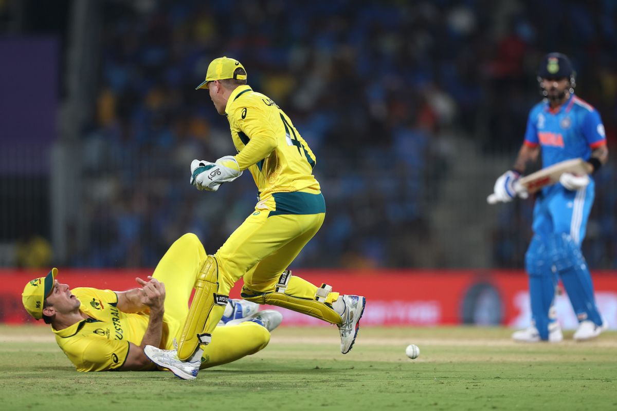 Mitchell Marsh, following miscommunication with Alex Carey, dropped Virat Kohli on 12, India vs Australia, World Cup, Chennai, October 8, 2023