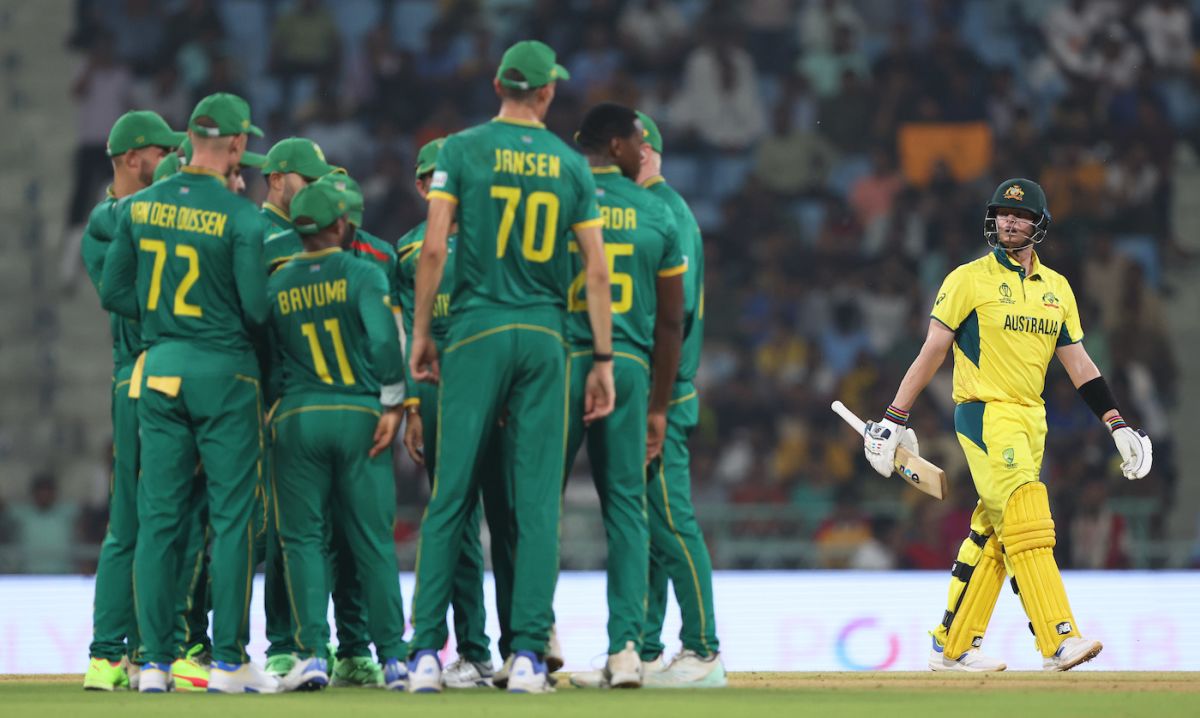 Steven Smith was trapped lbw by Kagiso Rabada, Australia vs South Africa, Men's ODI World Cup 2023, Lucknow, October 12, 2023